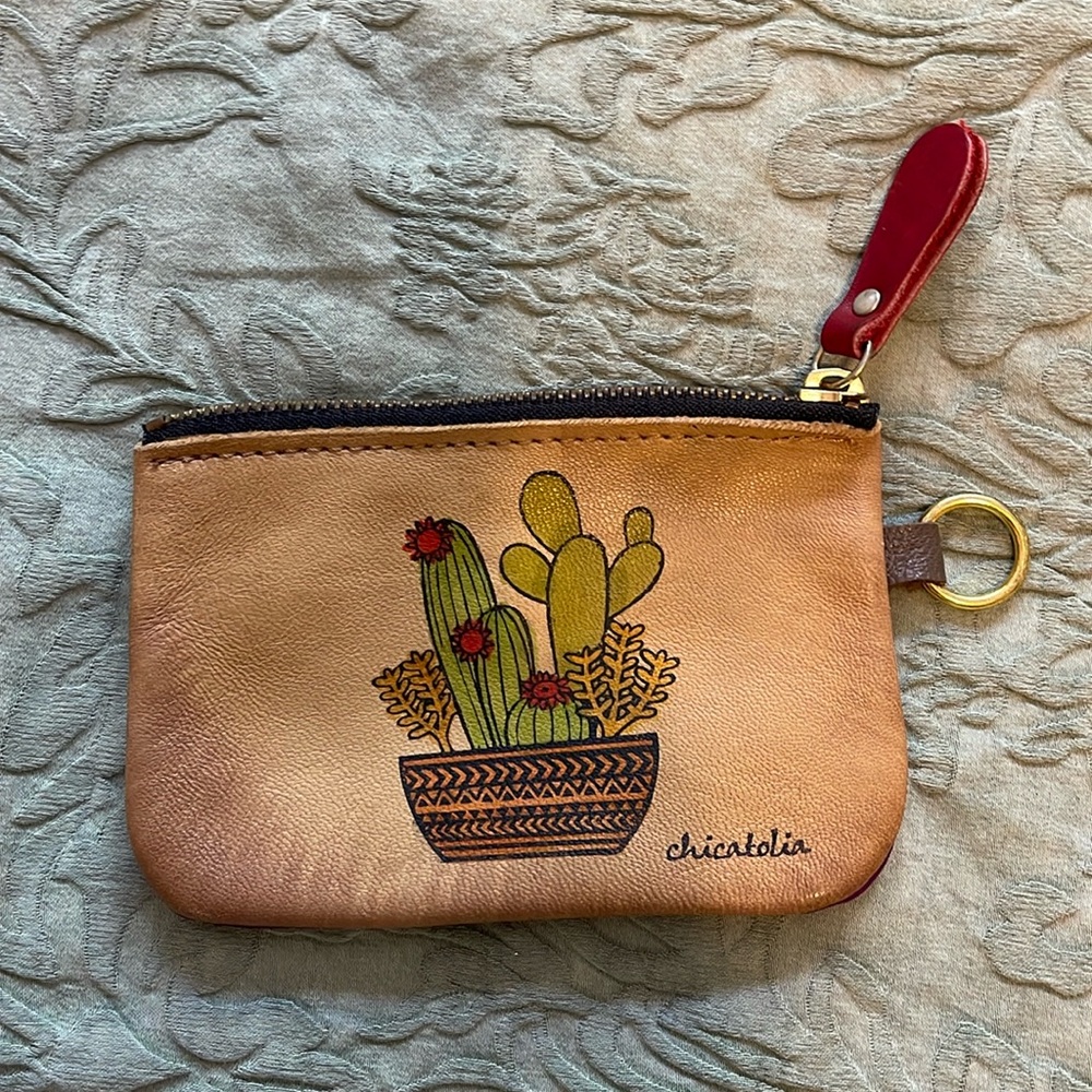 Chicatolia hand painted leather coin purse